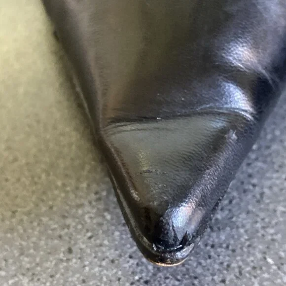 Jimmy Choo Tony 85 Classic Black Leather Pointy Heels - Picture 13 of 14